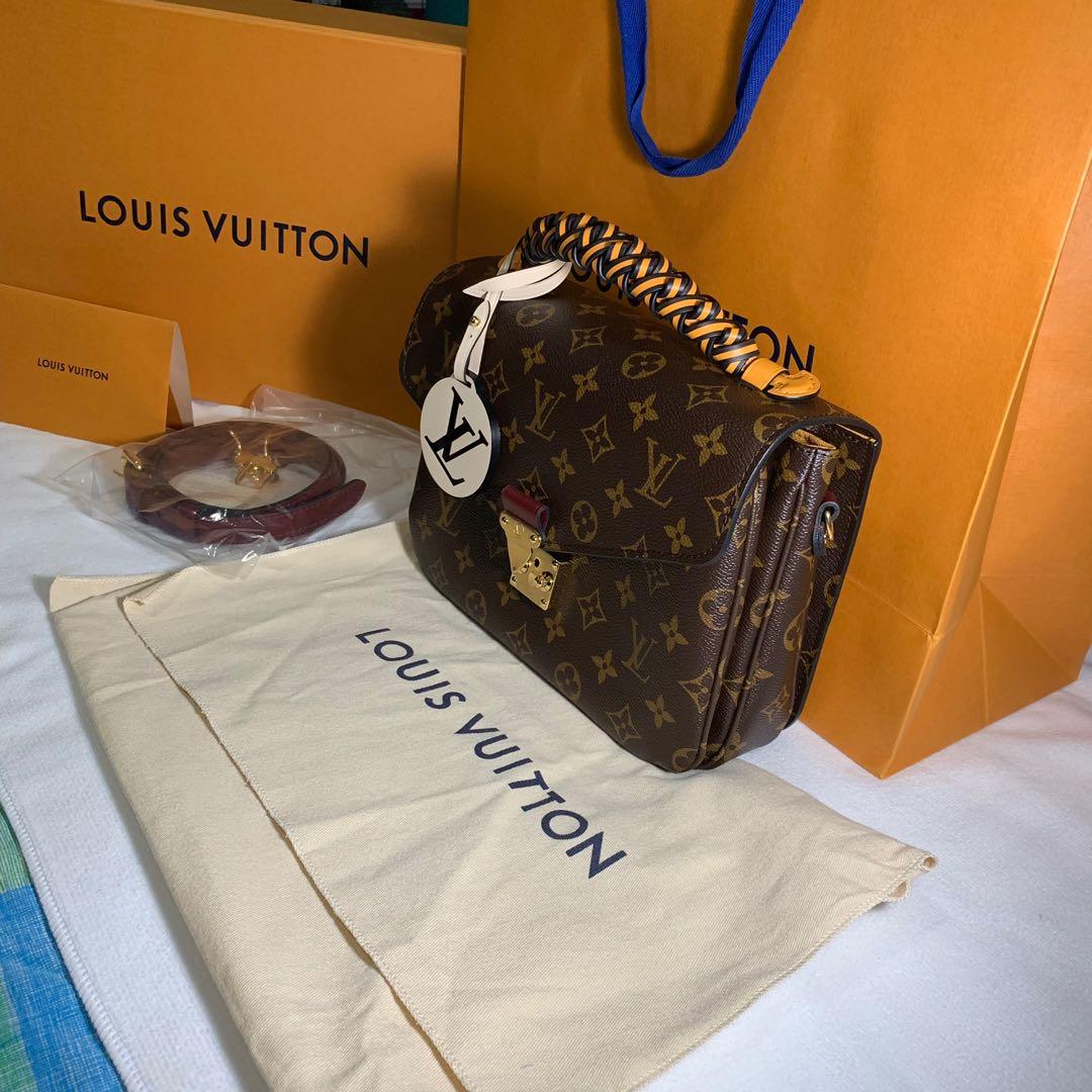 Louis Vuitton Braided Handle Pochette Metis Monogram Canvas Brown 2197631