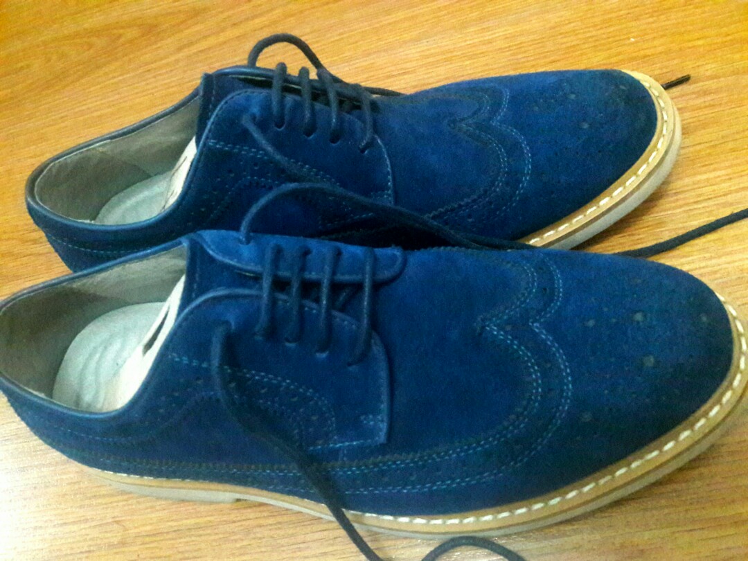 mens blue suede shoes