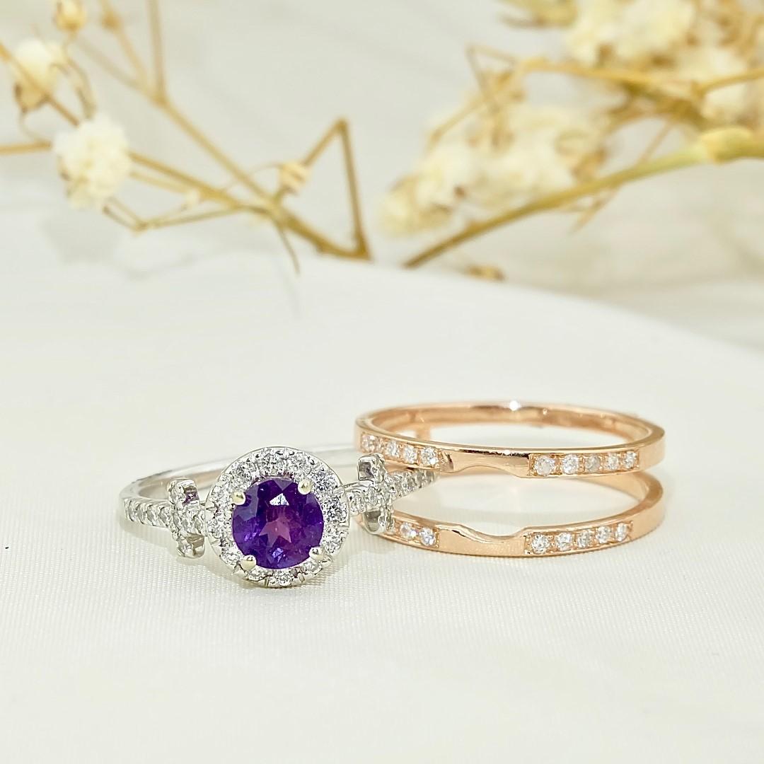 MITCHO PUZZLE EXO HALO WEDDING BAND 2 IN 1 RING PUZZLE RING AMETHYST ENGAGEMENT RING 2019 29