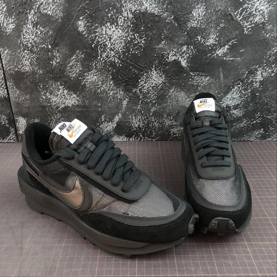 Nike LVD Waffle Daybreak x Sacai Triple Black Men s Fashion
