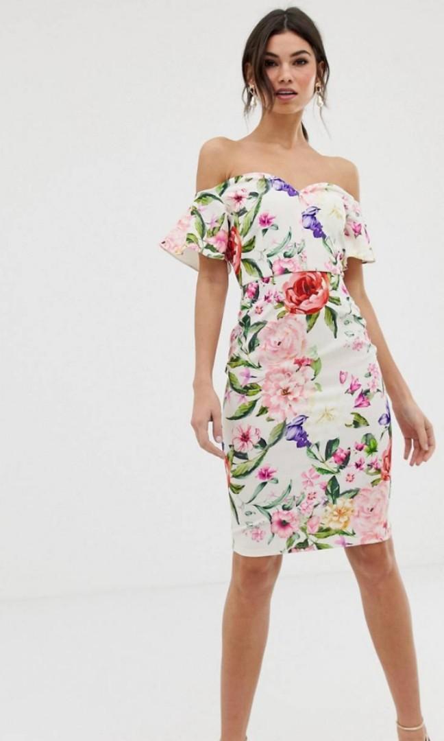 Paper dolls floral bardot dress 2025
