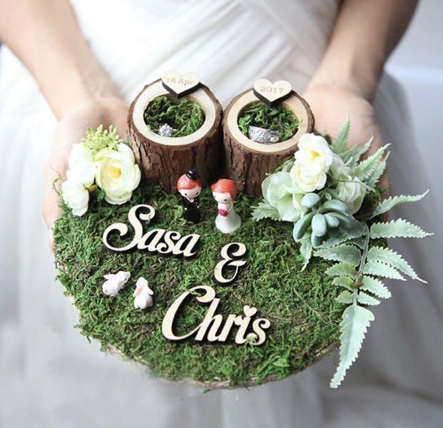 Mr. and Mrs. Ring Box – Handmade Wood Ring Box for Wedding day Ring Bo – My  Store