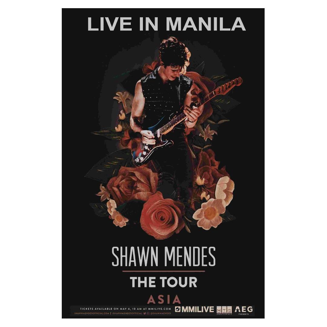 SHAWN MENDES THE TOUR MANILA CONCERT POSTER, Men's Fashion, Tops & Sets