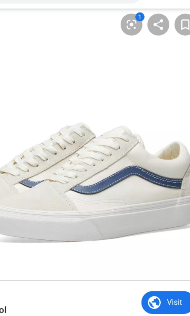white vans with blue line