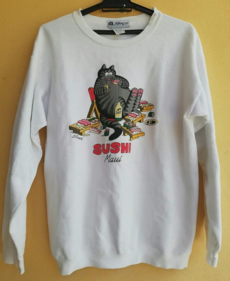 Vintage B Kliban Cats kucing gemuk sweatshirt Men s Fashion