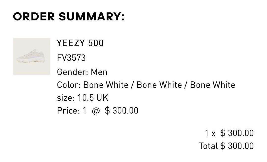 Yeezy 500 bone white, Men's Fashion 