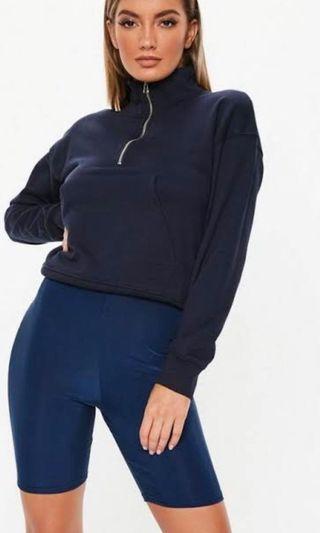 Missguided Size 12 Navy Disco Cycling Shorts