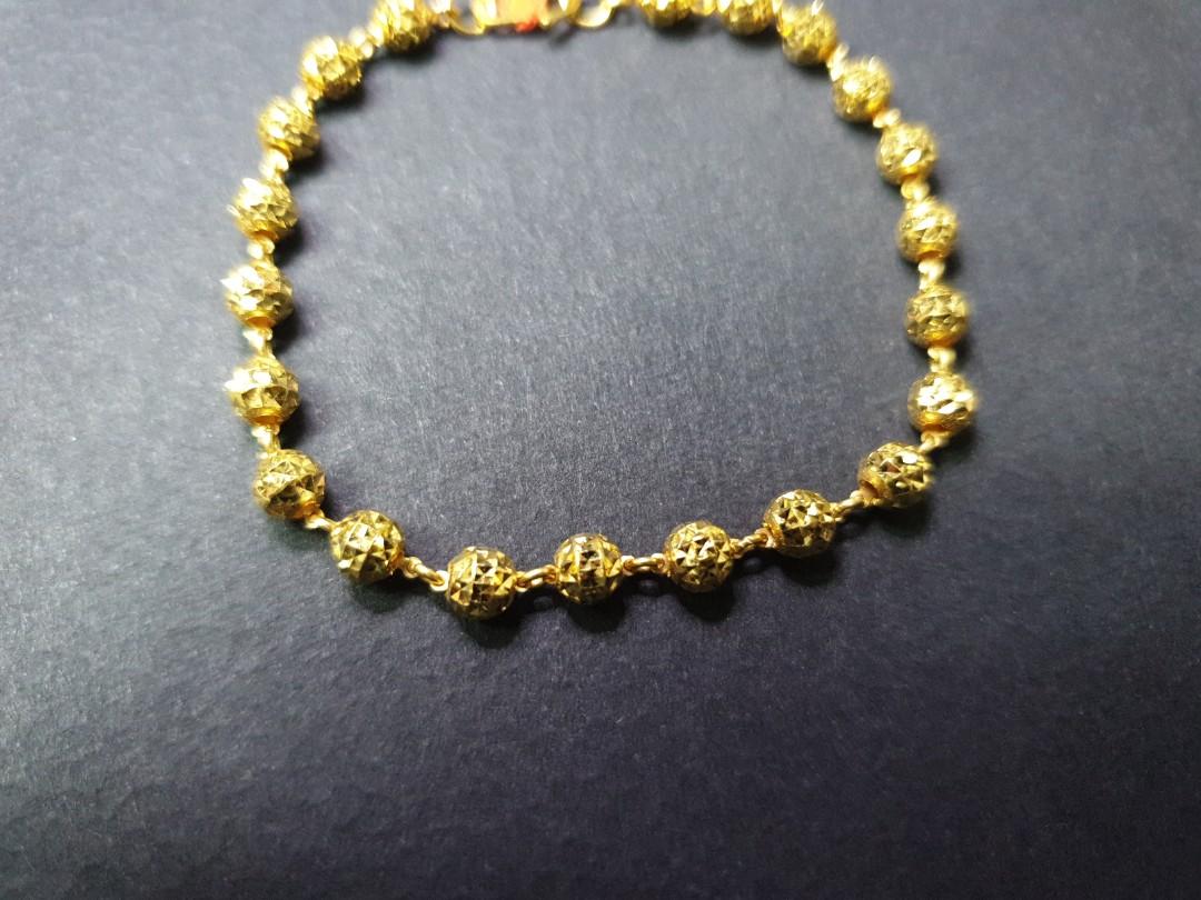 916 Gold Design Beads Bracelet, Women's 