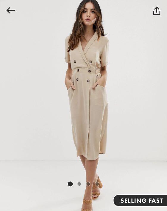 👗 ASOS DESIGN - Tux Midi Dress, Women's 