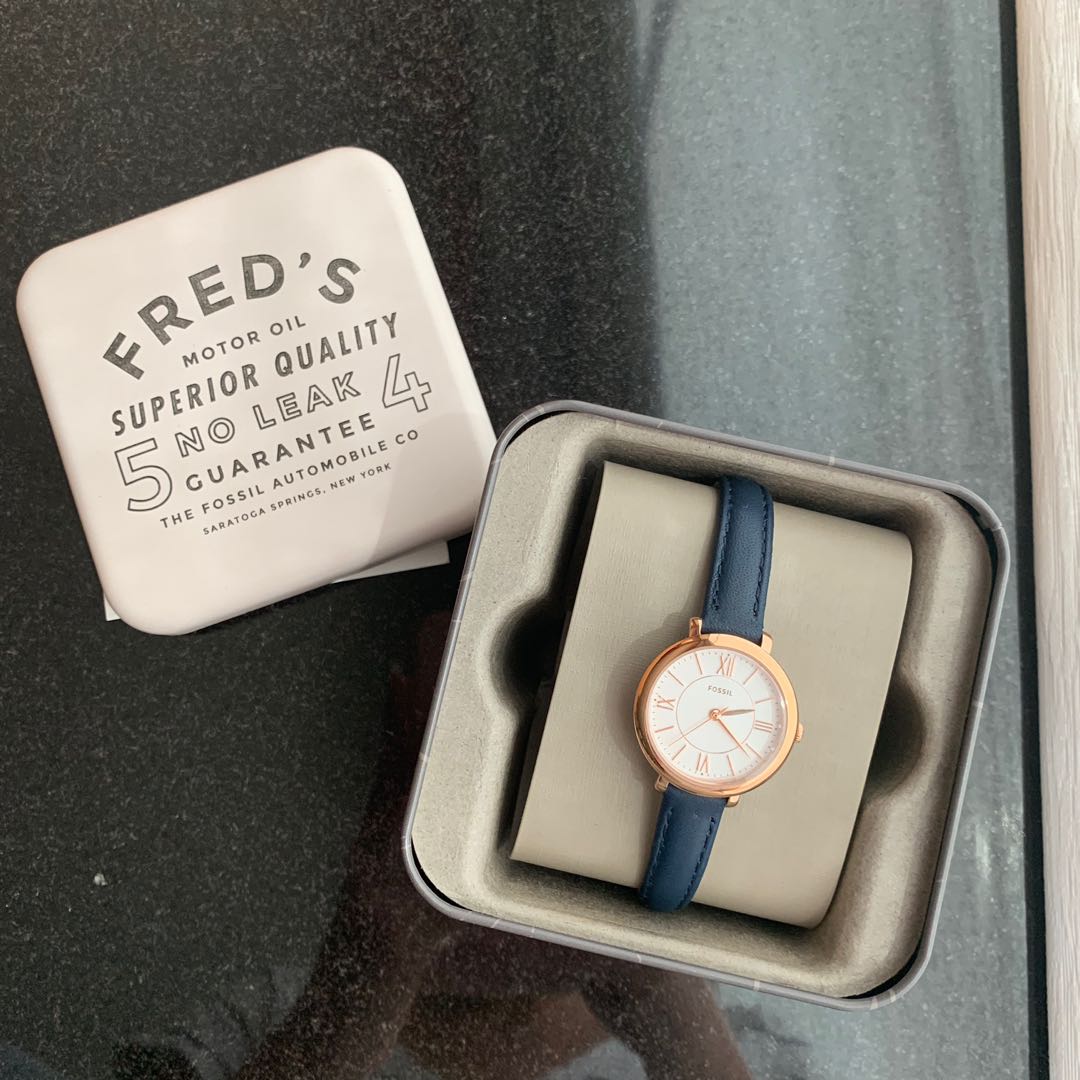 Fossil watch jacqueline store leather