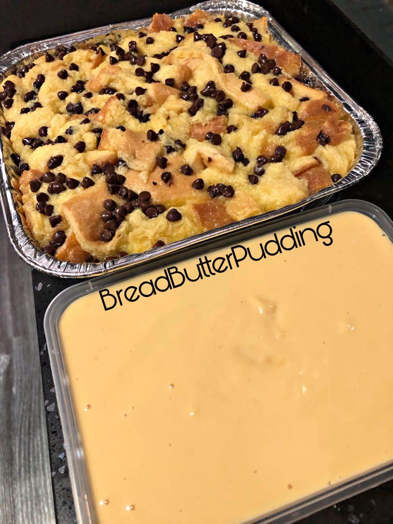 Bread Butter Pudding Chocolate Chip Toppings Food Drinks Baked Goods On Carousell