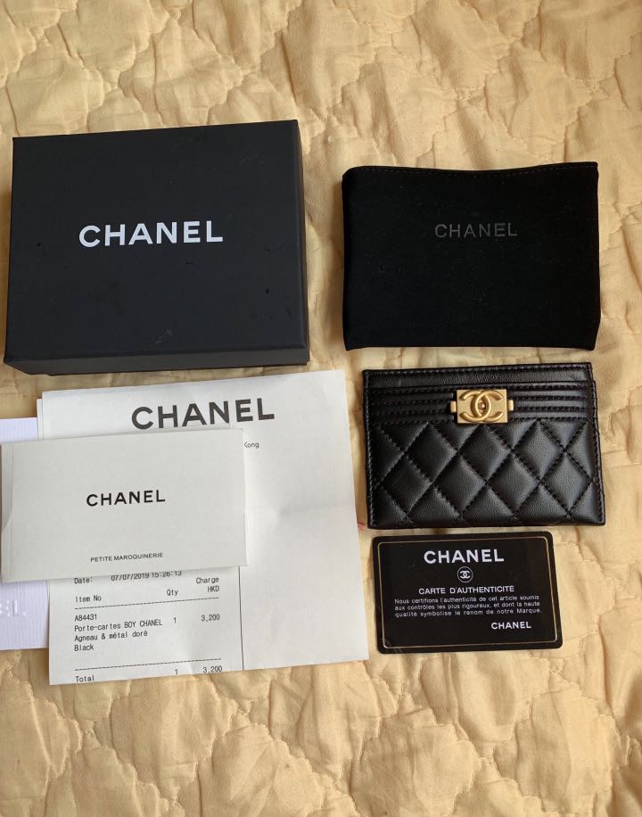 Chanel Cardholder with receipt, Luxury, Bags & Wallets on Carousell