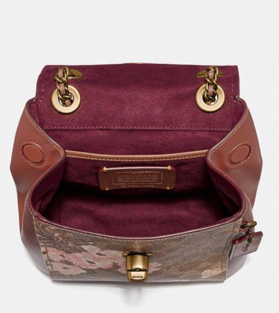 parker convertible backpack 16 in signature canvas with prairie floral print