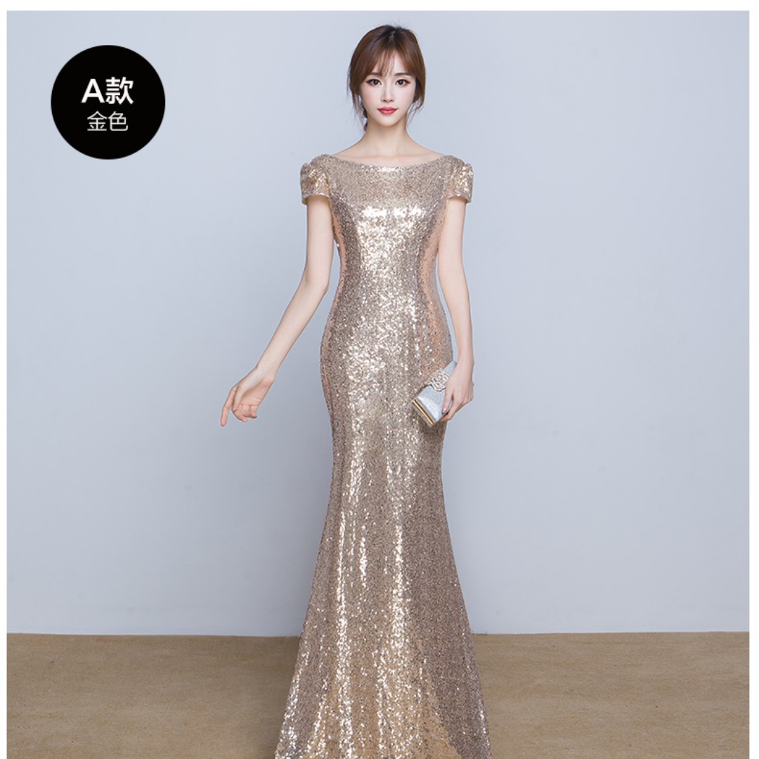 glitter evening gown
