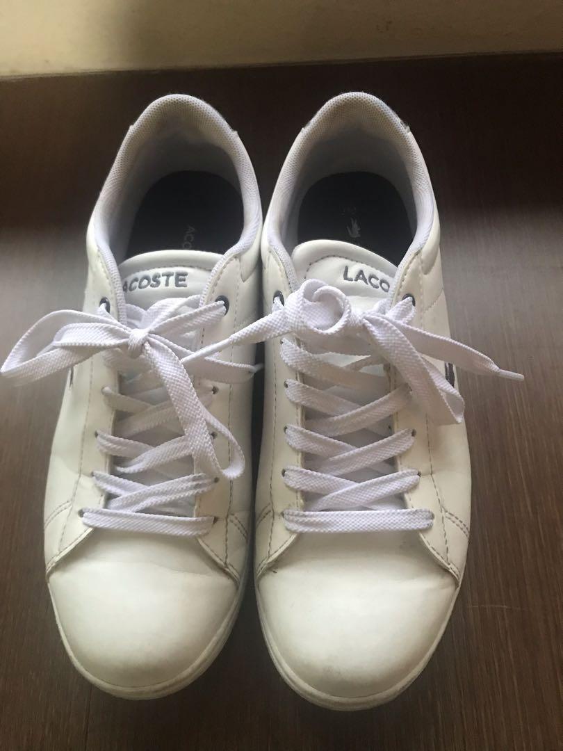 White leather lacoste shoes outlet womens