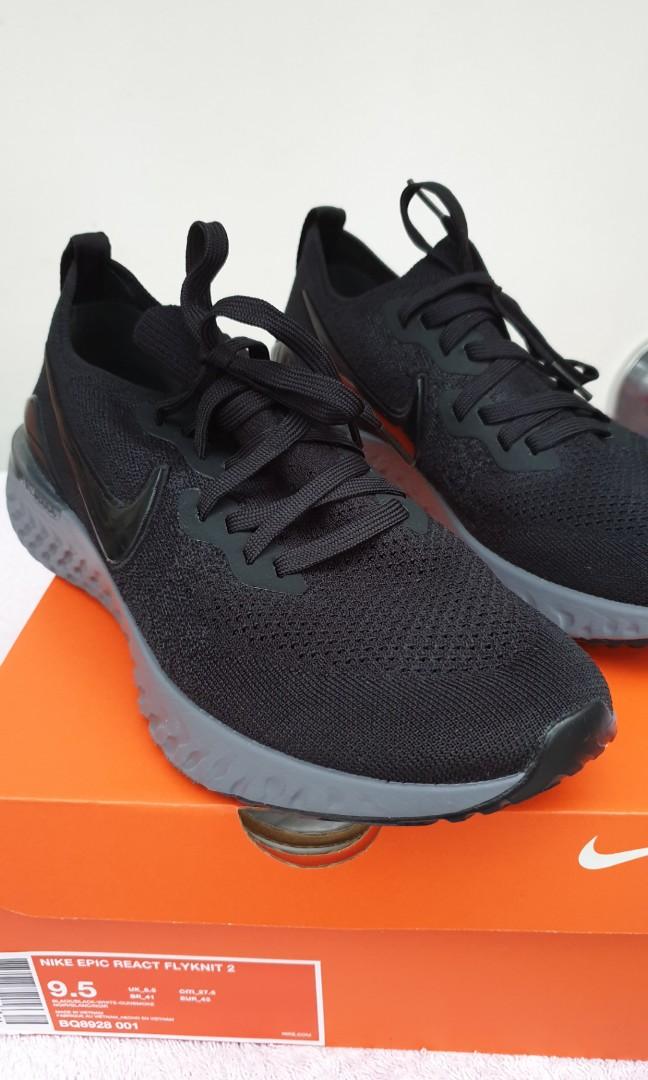 Nike epic react flyknit 2 black/gunsmoke top men's running shoe