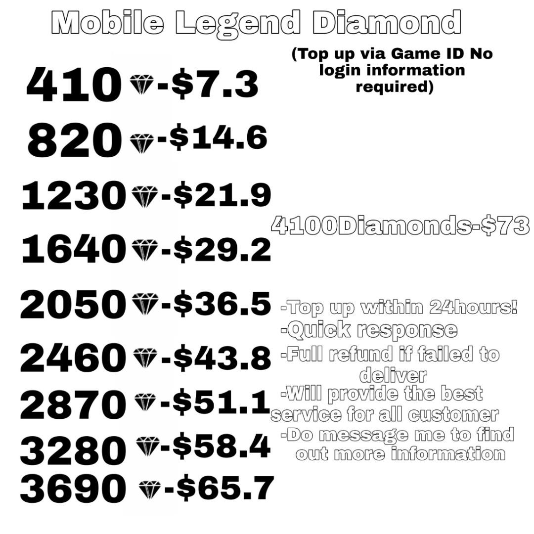 Mobile Legend Diamond Sale Cheap Toys Games Video Gaming In Game Products On Carousell