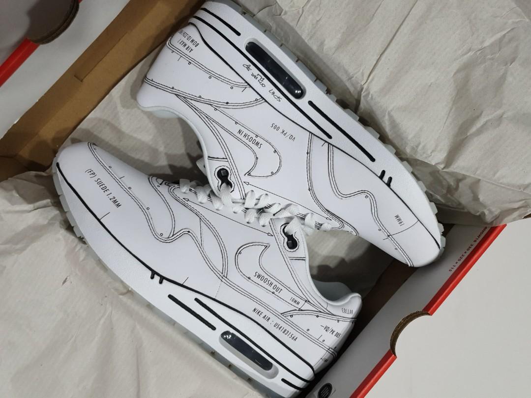 nike air max 1 schematic white