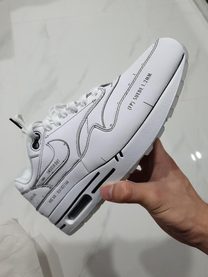 nike air max 1 schematic white