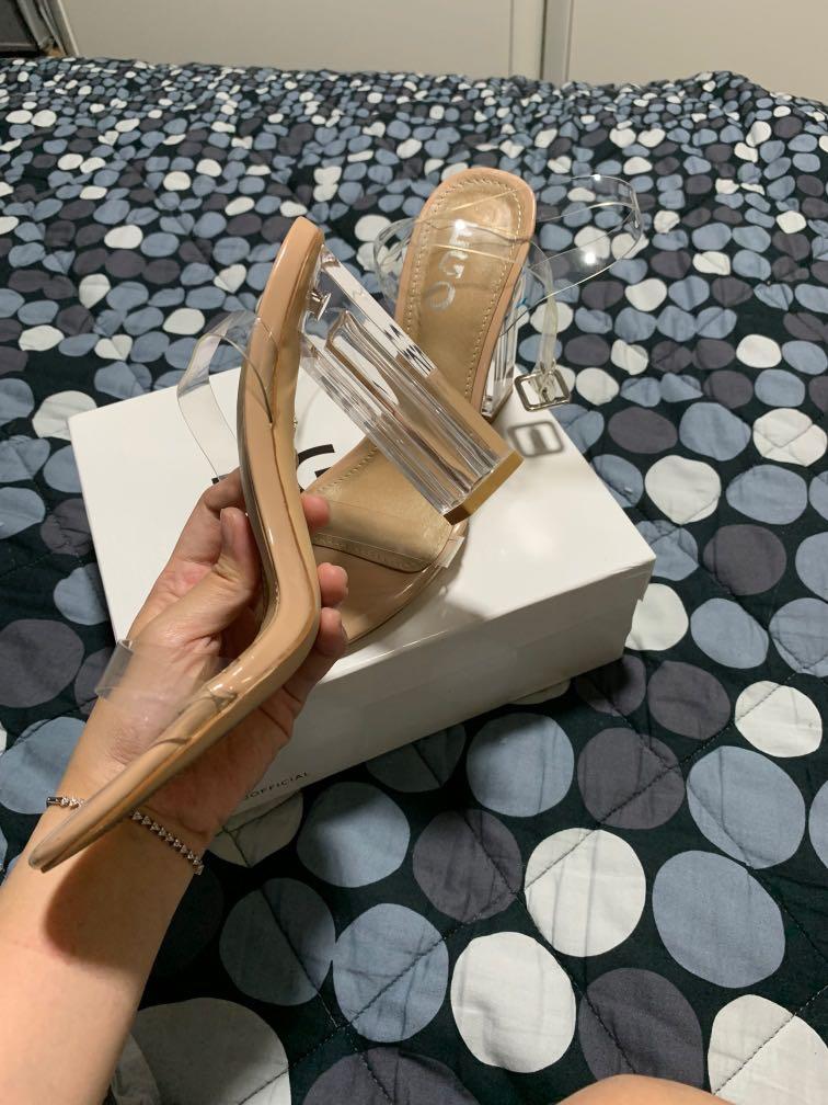 nude transparent heel