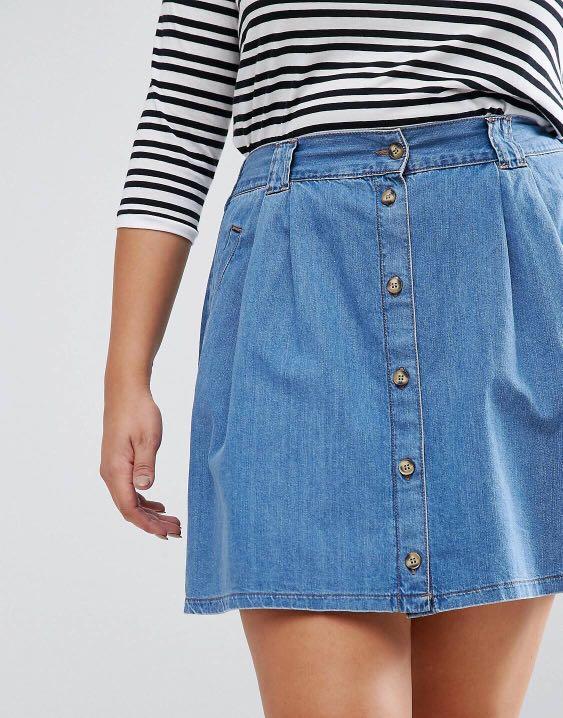 Plus Size UK 22 Denim Skirt, Women's 
