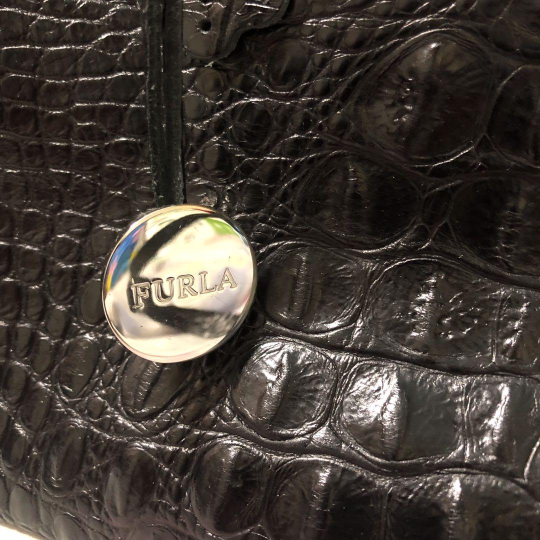 Preloved Furla Bag (Crocodile Skin) (Category: Purses & Pouches) located in Mandaluyong City. Submitted by authenteecity (Listing ID 248258736, Image 2). Description: Slightly used.