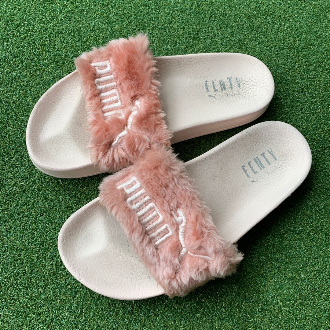 puma furry slippers
