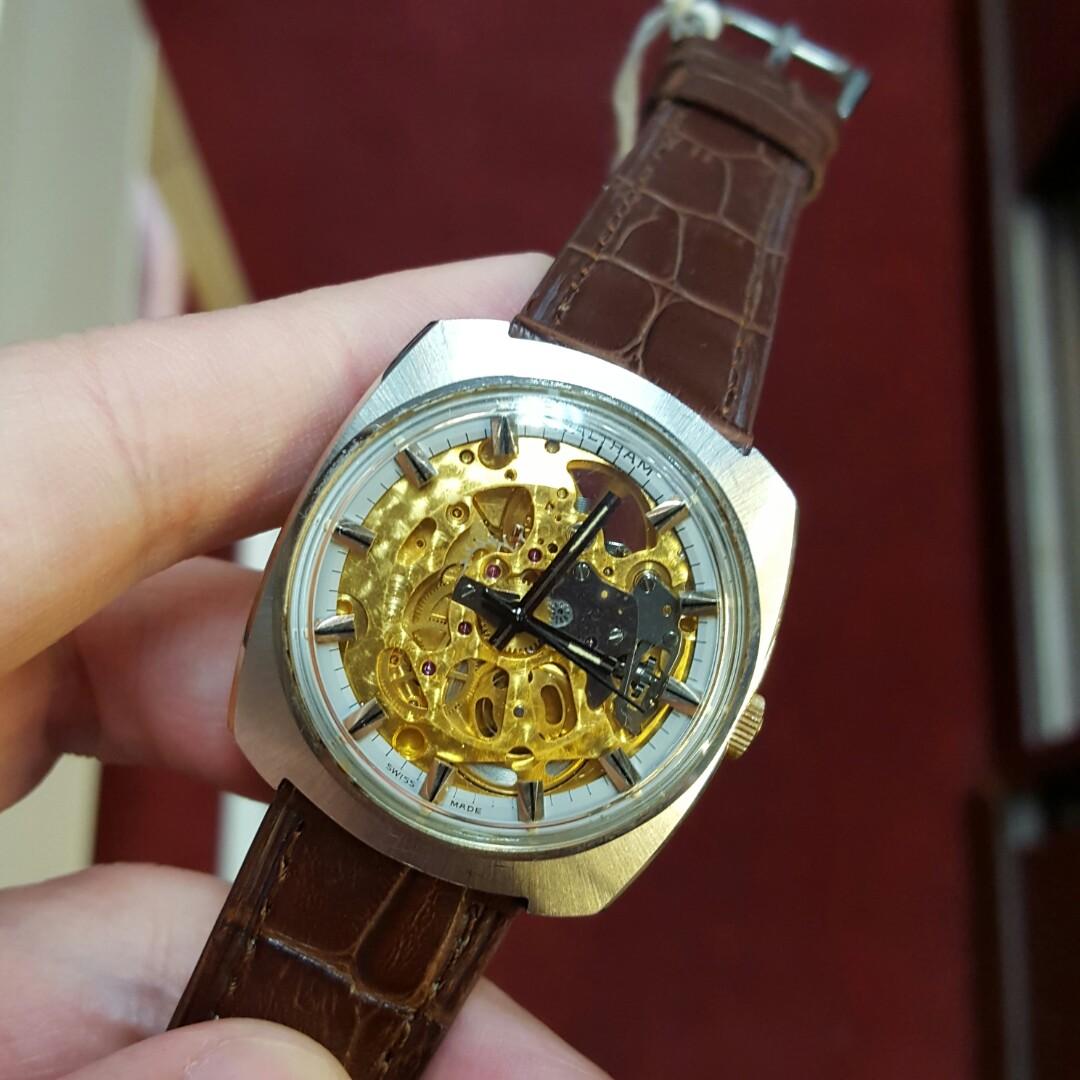 Rare Waltham Skeleton Vintage Dress Watch