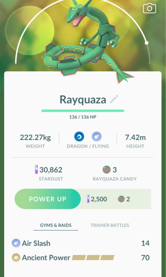 Rayquaza Pokemon Go Video Gaming Gaming Accessories Game Gift Cards Accounts On Carousell