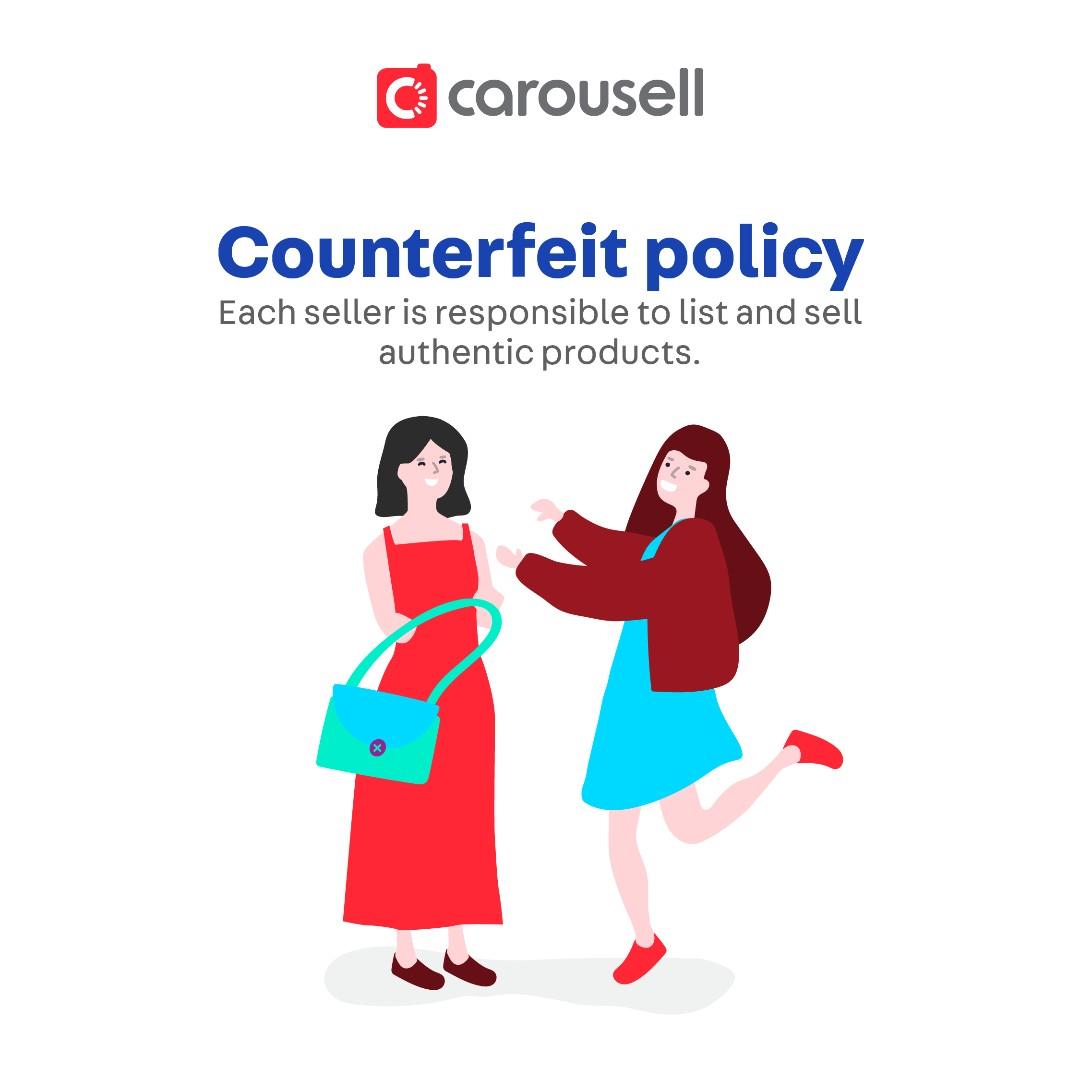 Seller tip: Counterfeit Policy (Category: Community) located in Makati City. Submitted by carousellph_community (Listing ID 244572078, Image 1). Description: Carousell respects the intellectual property rights of others. Together we can: 1. Create a safe platform where Carousellers are protected from purchasing fake/replica/counterfeit goods 2. Protect rights holders from copyright or trademark infringements *Counterfeit listings will be taken do
