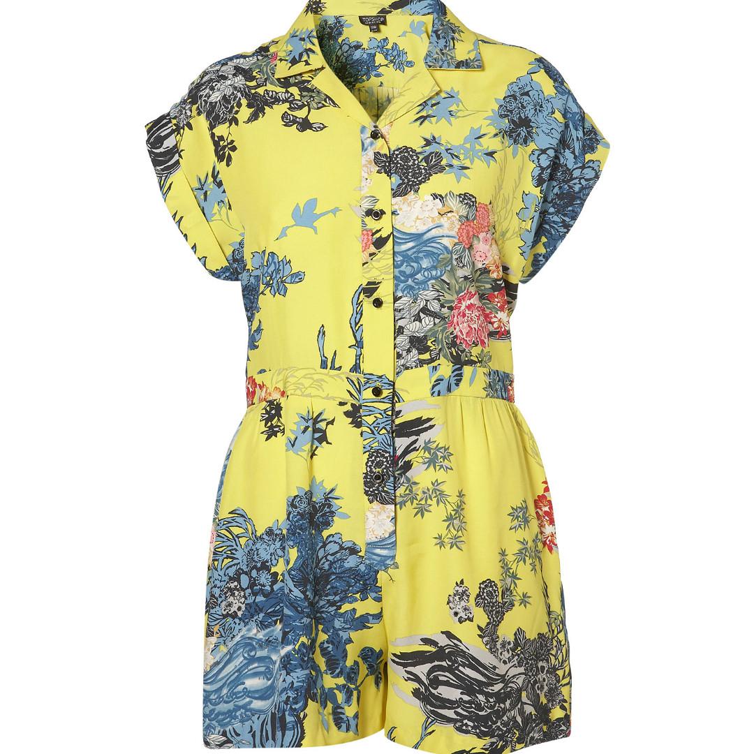 topshop yellow playsuit