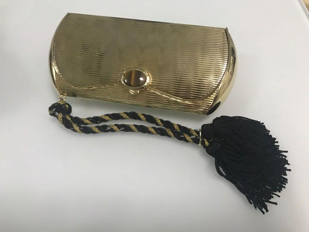 vintage gold clutch bag