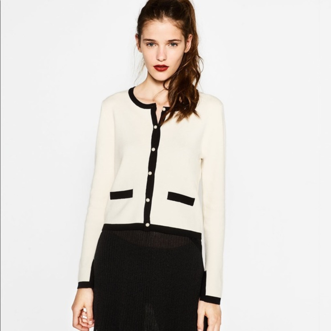 White cardigan with pearl buttons discount