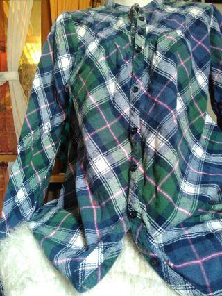 tunik flanel / atasan flanel / kemeja tangan panjang flanel