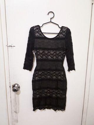 Vintage laced bodycon mini dress NWOT