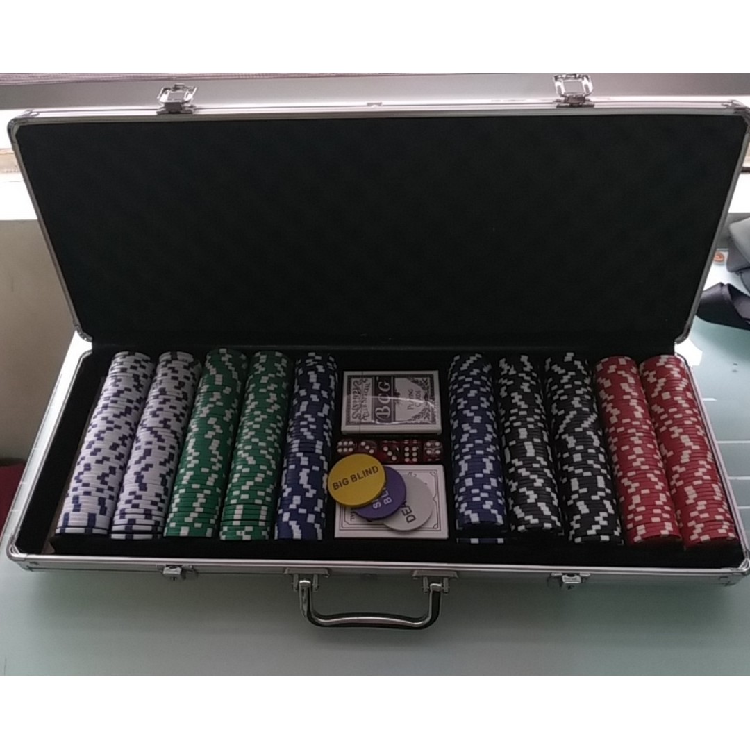 500 pcs. Poker Chip set with Briefcase, Hobbies & Toys, Toys & Games on
