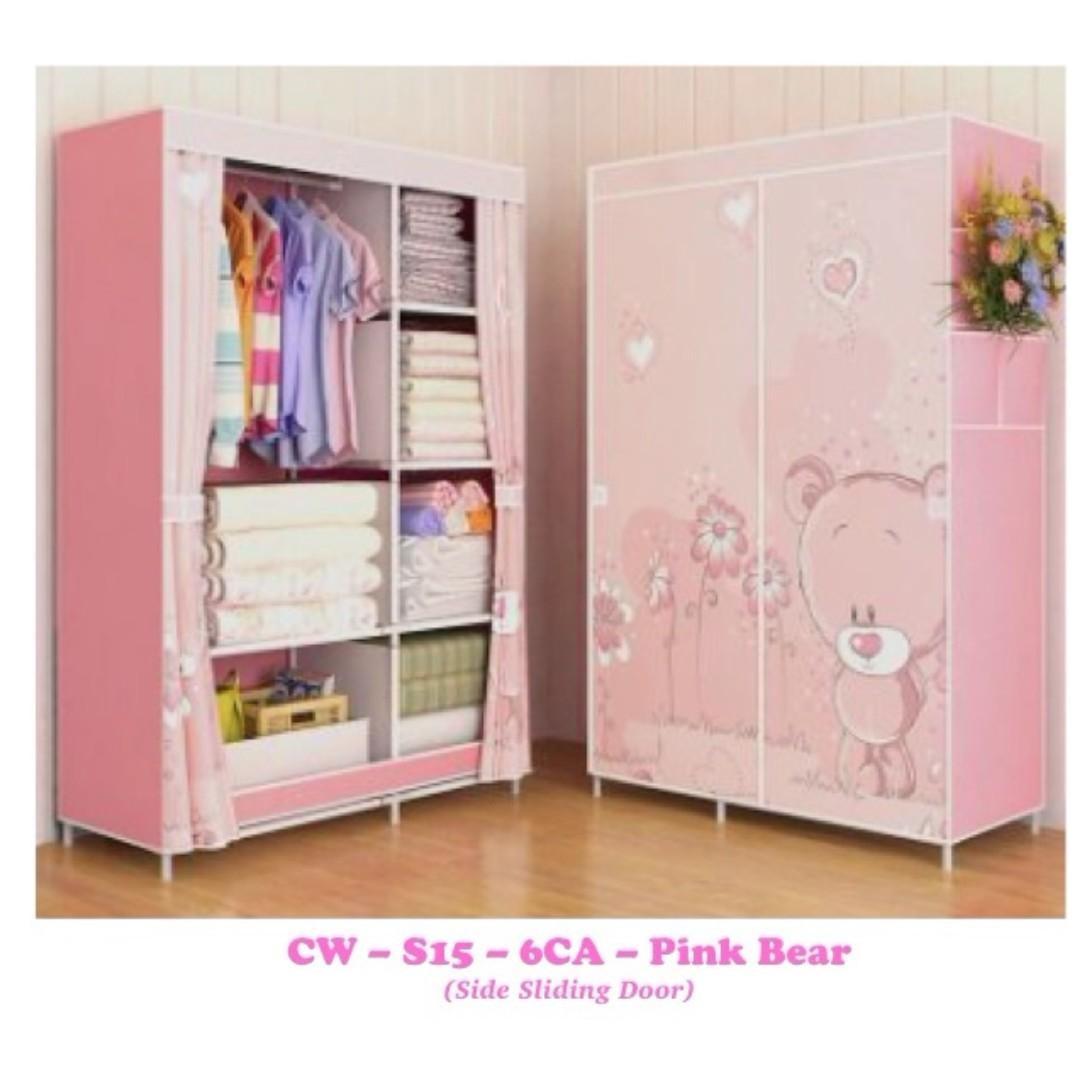 6 Compartments Canvas Wardrobe Babies Kids Baby Nursery Kids Furniture Kids Wardrobes Storage on Carousell