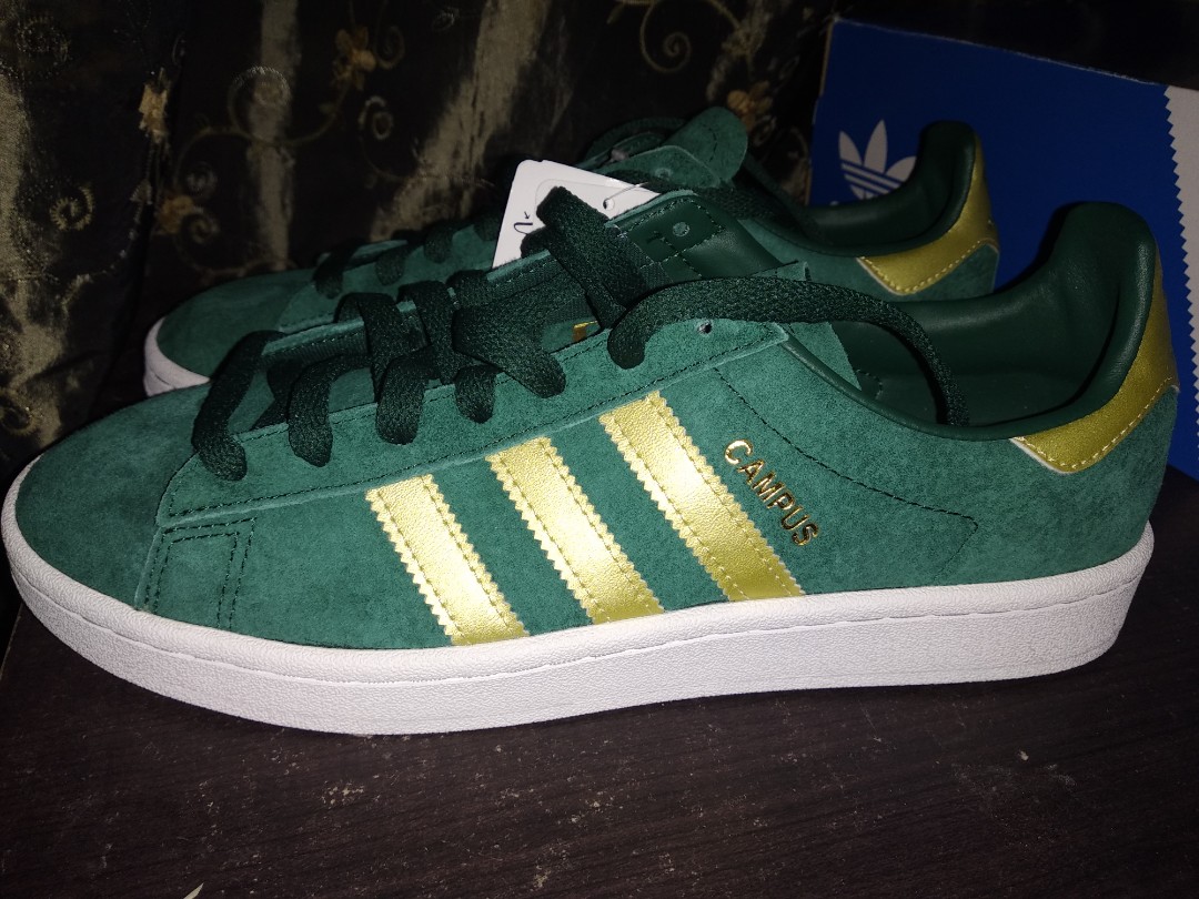 ADIDAS CAMPUS GREEN GOLD, Men's Fashion, Footwear, Sneakers on Carousell