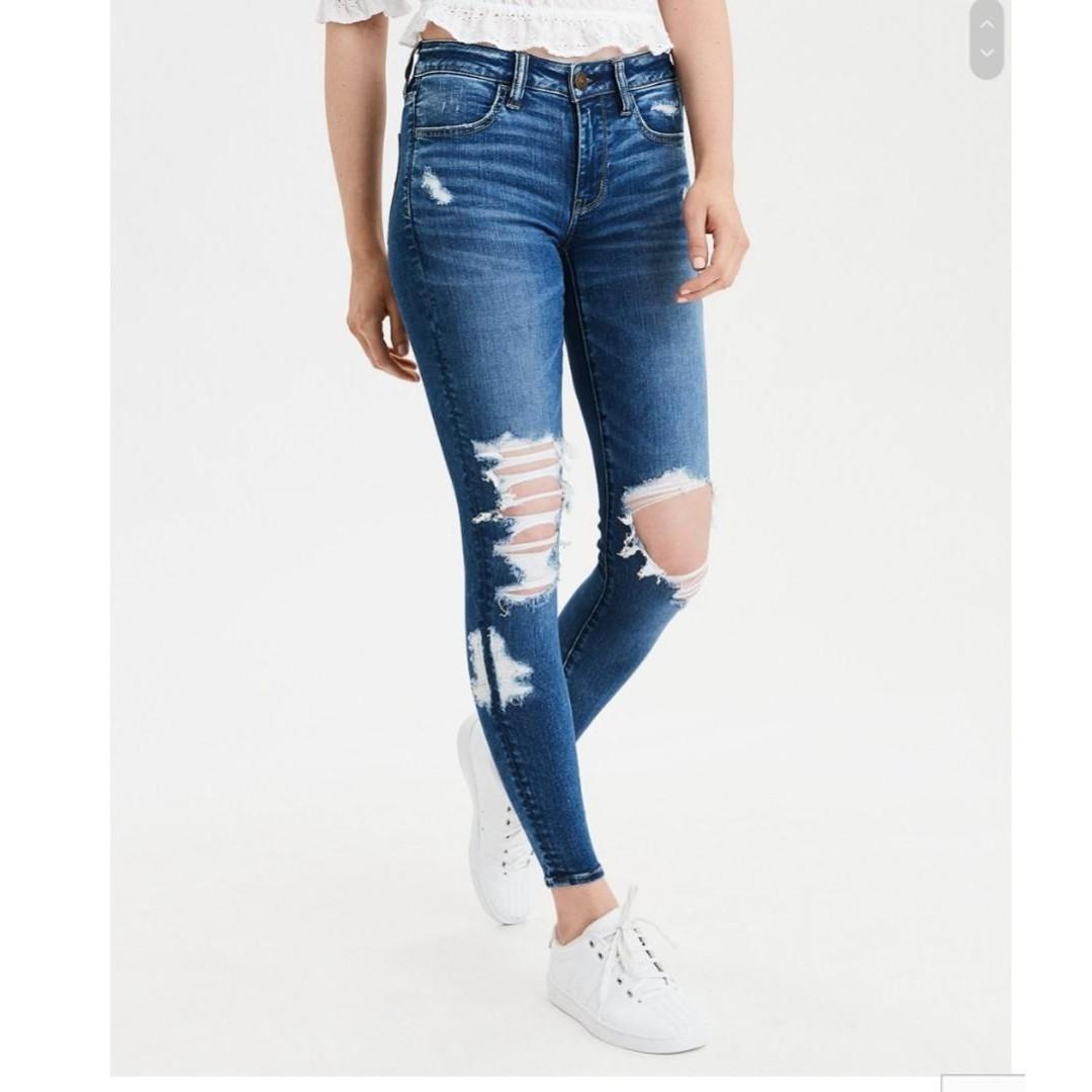 Eagle Gallery high waisted american eagle ripped jeans womens