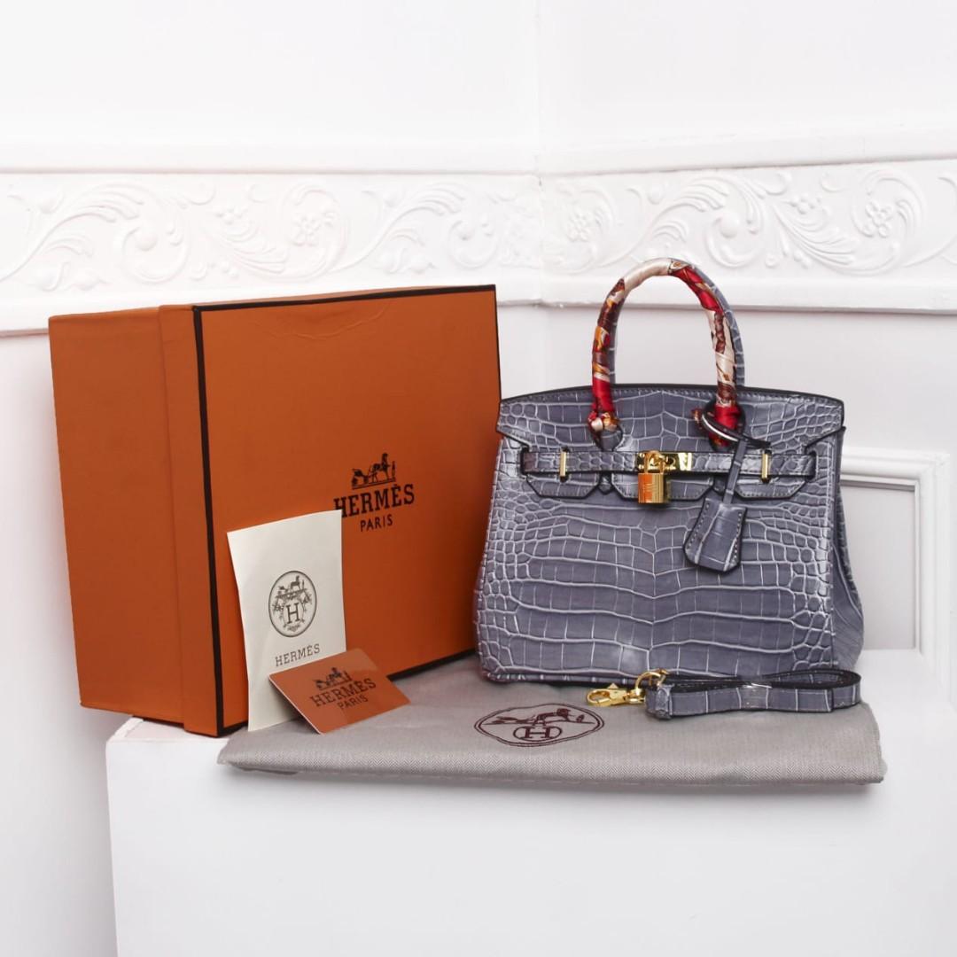 Hermes Kelly Mini 20 Croco Leather, Fesyen Wanita, Tas & Dompet di Carousell