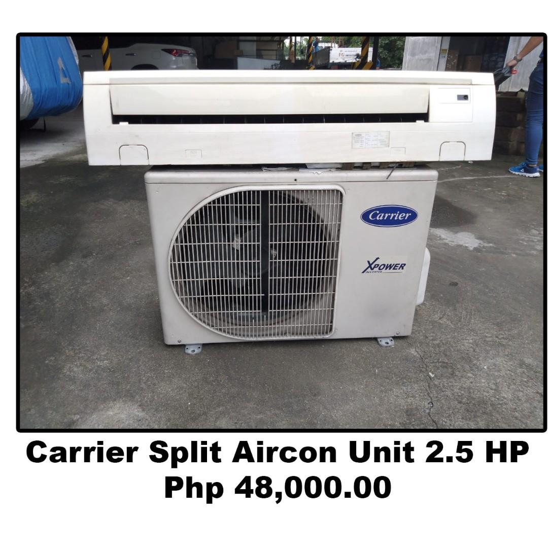 Carrier Split Aircon Unit 2 5 Hp Tv Home Appliances Air Conditioning And Heating On Carousell