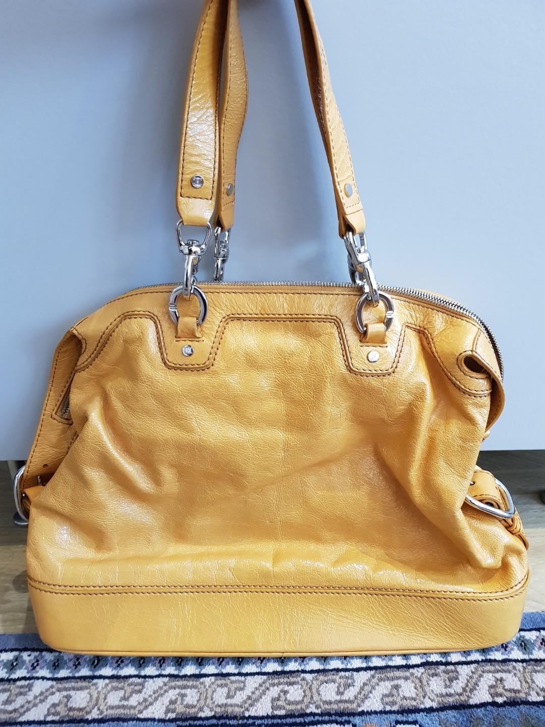 Vintage Celine Mustard Yellow Leather Tote Bag, Luxury, Bags & Wallets