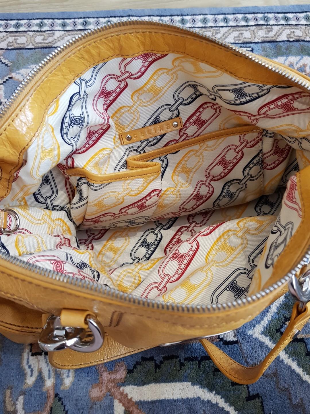 Vintage Celine Mustard Yellow Leather Tote Bag, Luxury, Bags & Wallets