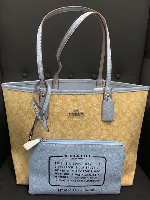 COACH REVERSIBLE CITY TOTE IN SIGNATURE F36658