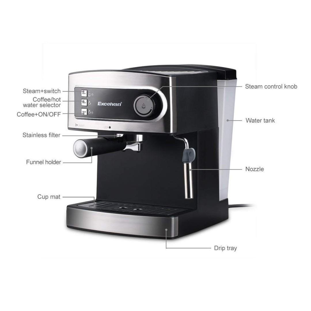Excelvan 15 Bar Pump Espresso Coffee Maker, Italian Style Coffee