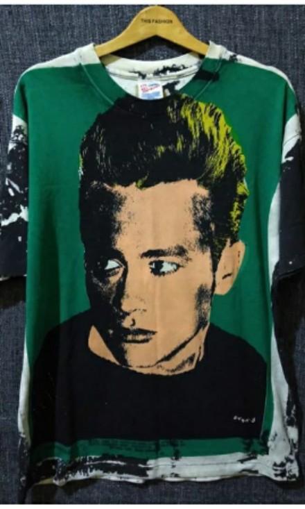 Kaos vintage james dean, Fesyen Pria 