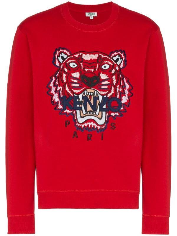 KENZO RED SWEATSHIRT JUMPER Men s Fashion Tops Sets Hoodies