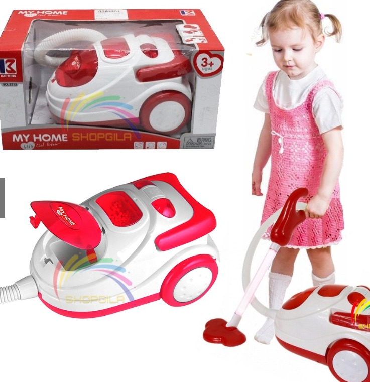 Kids Role Play Vacuum Cleaner Hoover Realistic Toy with Lights & Sounds, Hobbies & Toys