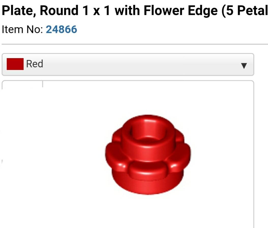 LEGO® White Round 1 x 1 Flower Edge 5 Petals Part 24866