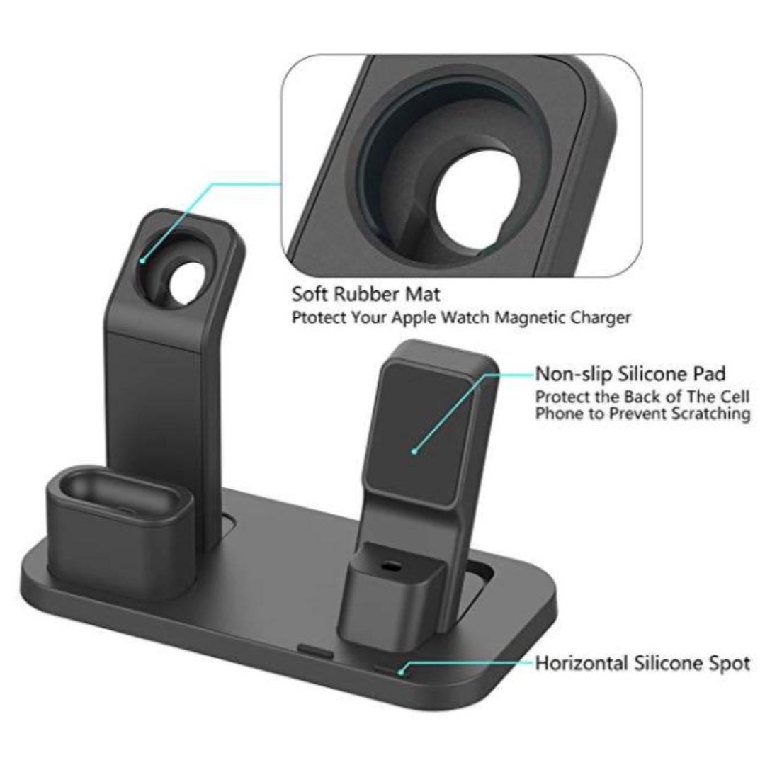 M131 BEACOO for Apple Watch Stand Charging Stand Dock Station for AirPods Stand Charging Docks Holder Support for Apple Watch NightStand Mode and for iPhone X 7 7plus SE 5s 6S PLUS with Various Case C...